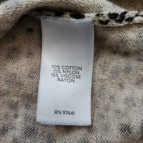 JJill Animal Print Boat Neck Sweater Large Petite - Picture 10 of 11